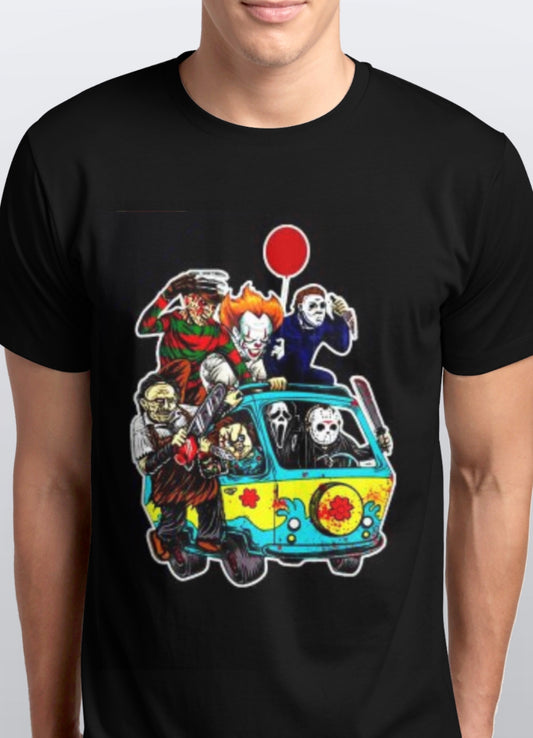 Van Guys Horror Scooby doo Van chucky and friends T shirt s-5xl