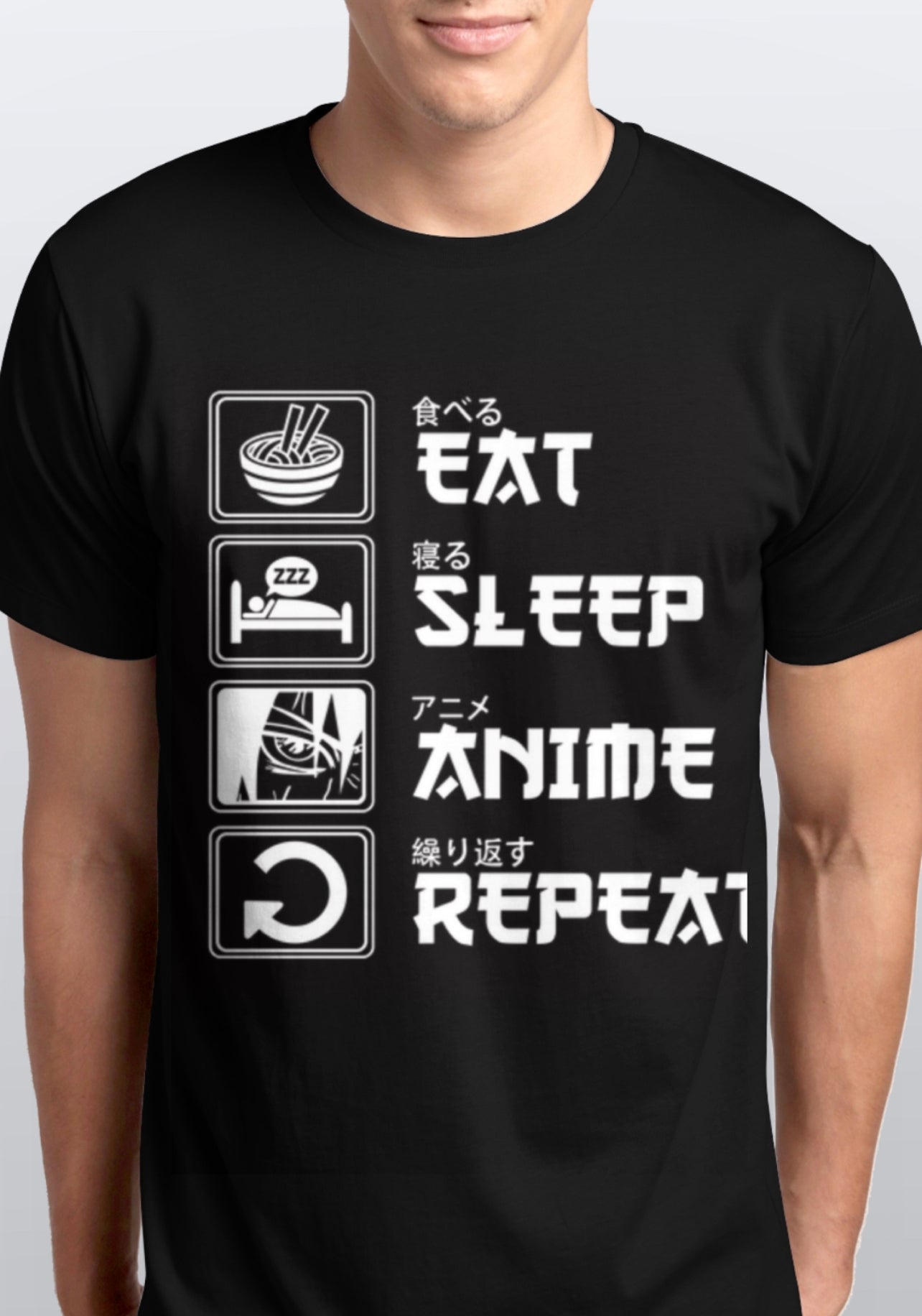 Eat Sleep Anime Repeat T shirt s-5xl